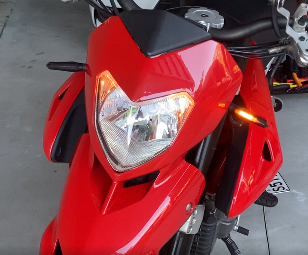 Ducati Hypermotard with OXFORD - Nightrider LED indicators.