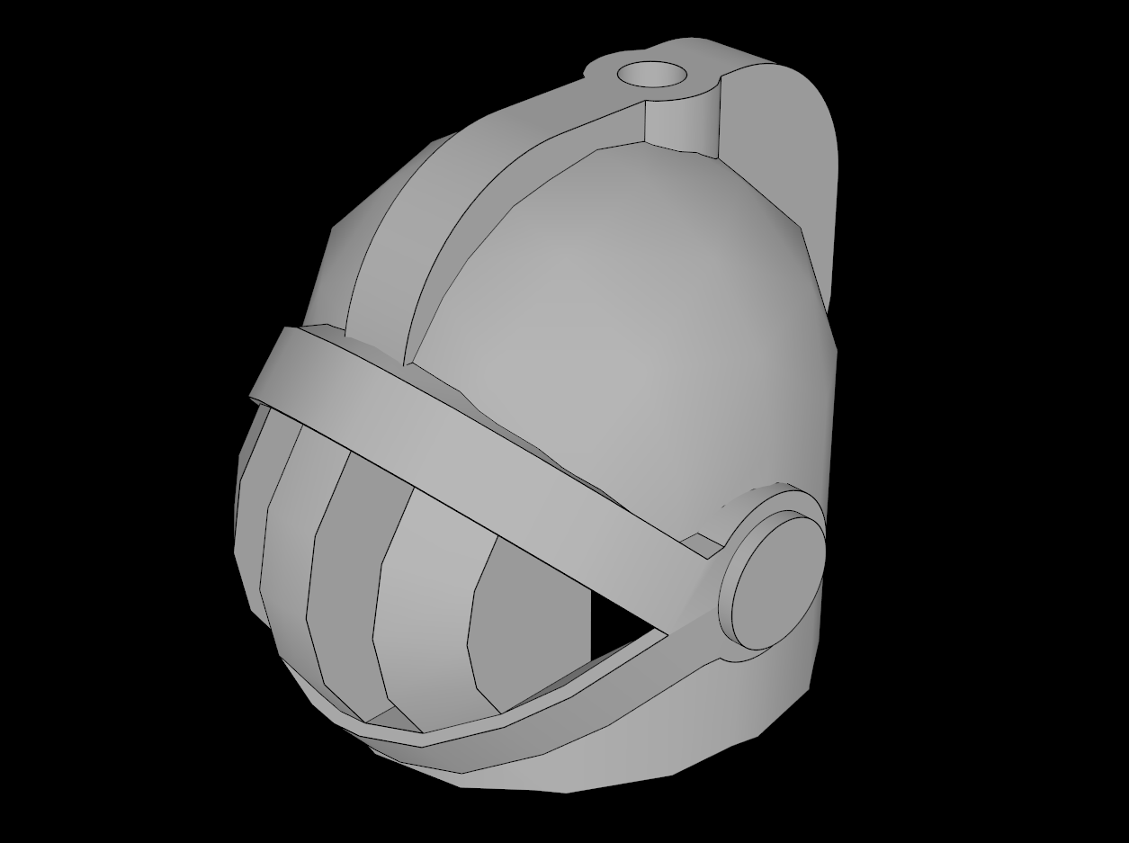 Lego Compatible (4503.dat) Minifig Helmet Castle with Fixed Face Grille