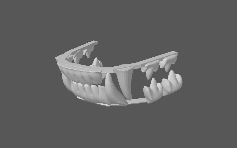 Teeth for a feline fursuit head