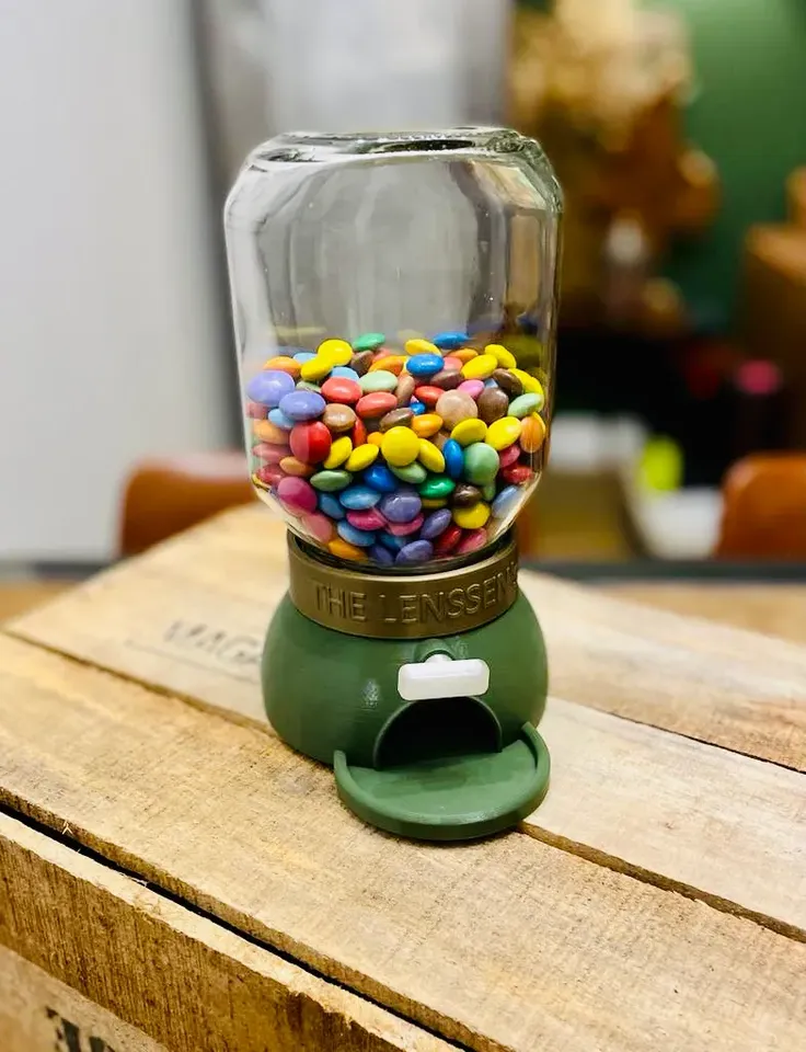 krab parachute op vakantie Nutella-Glass Candy-Dispenser (updated for M&M's etc.) by R3D | Download  free STL model | Printables.com