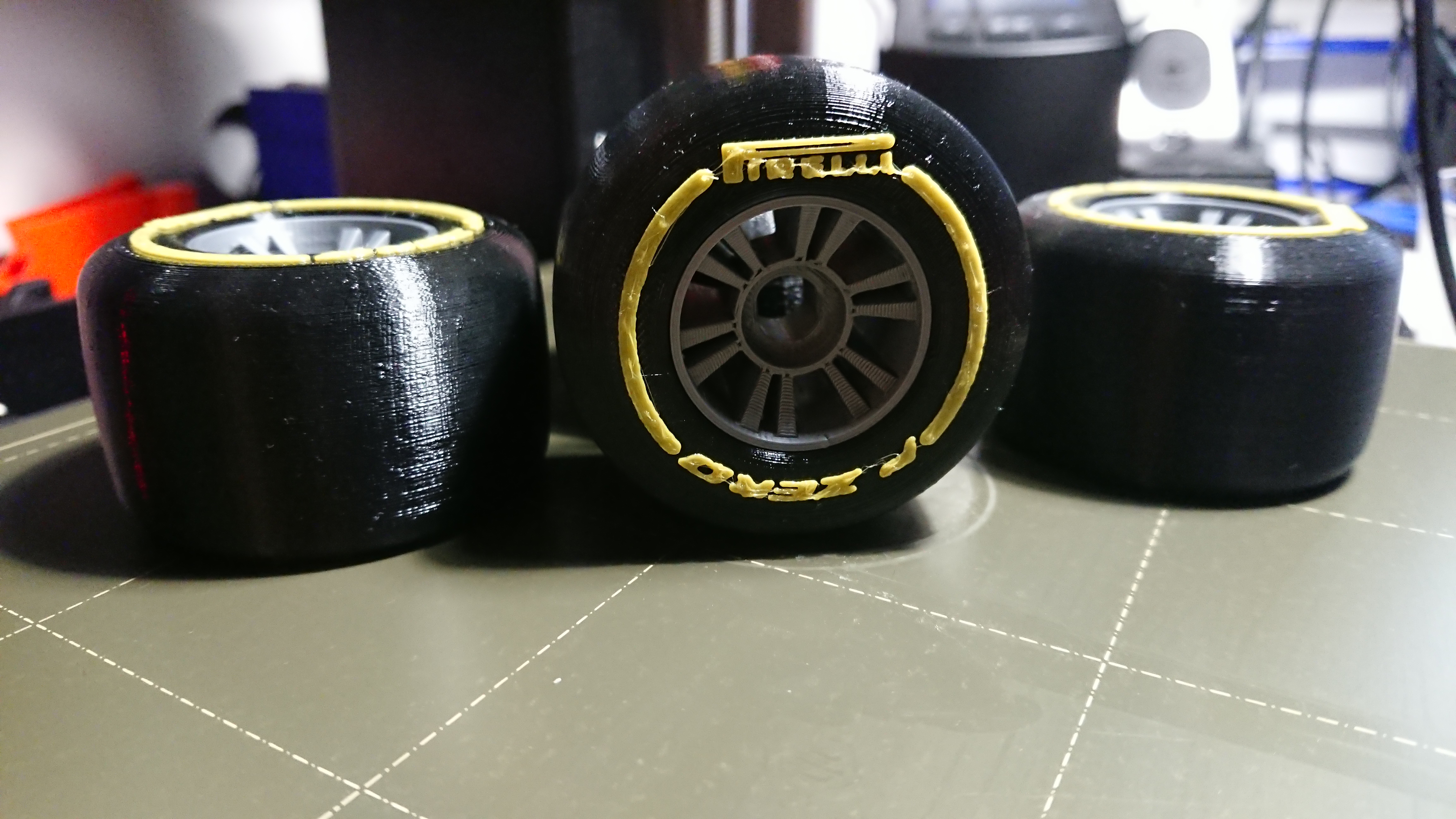 OpenRC F1 Pirelli P-Zero branded tire print without MMU