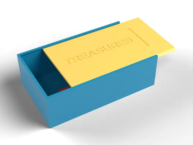 Sliding Lid Box - Storage Box with Dovetail Lid and Engraved Label, Any Size, No Supports (OpenSCAD)