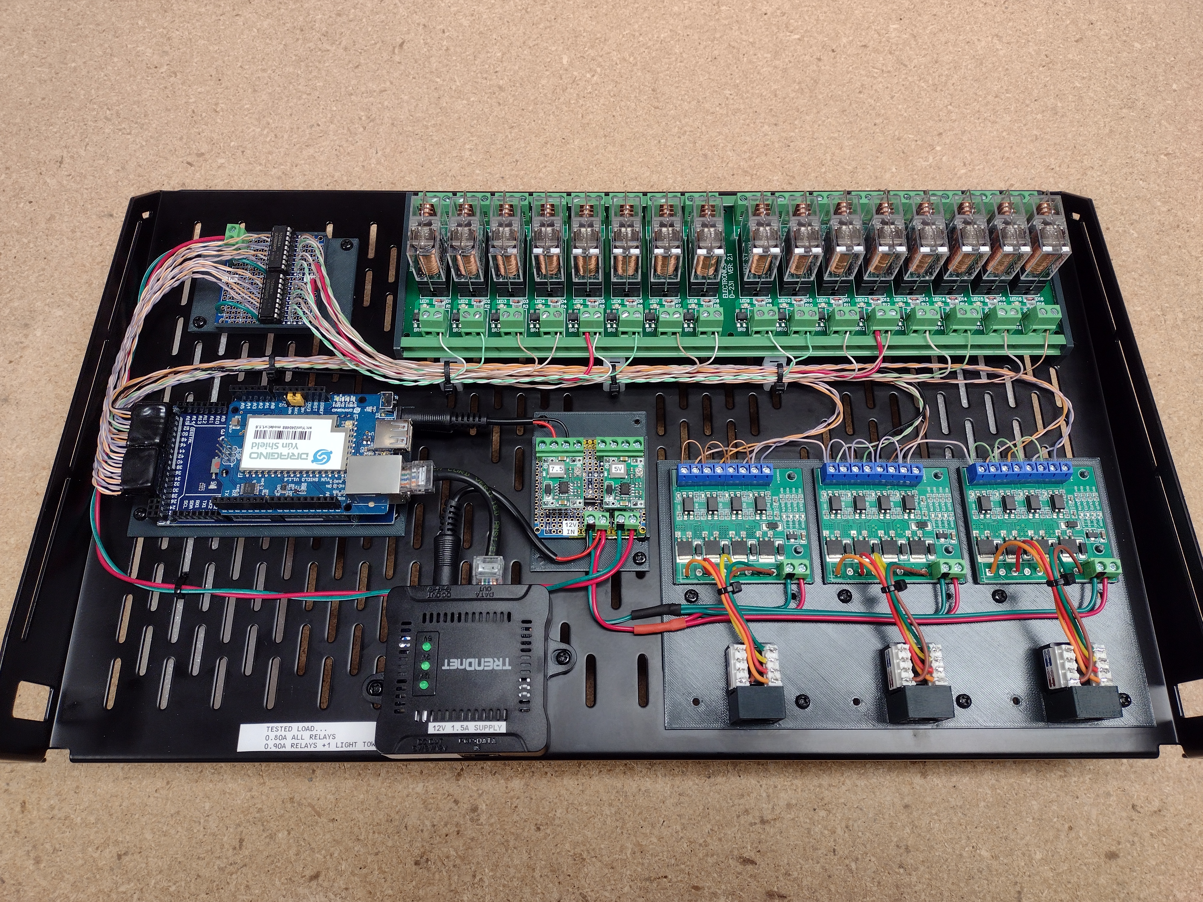 Arduino components to 1U shelf mount