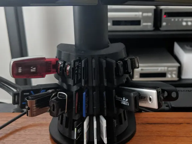 USB and SD Card Holder for monitor stand