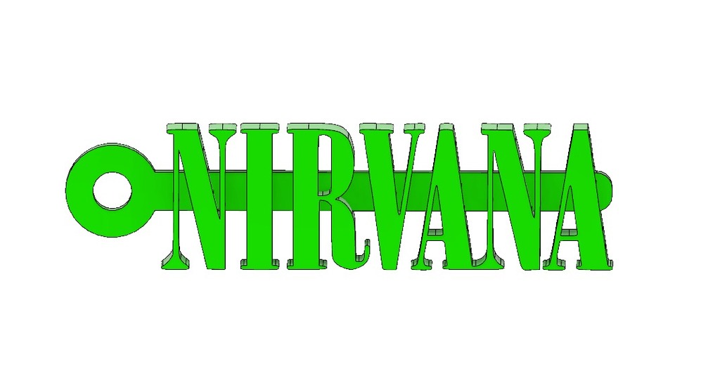 Miniatura 3 do modelo 3D Nirvana Logo Keychain