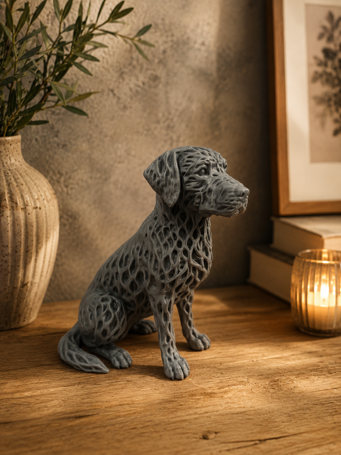 Voronoi Dog Sculpture- Modern 3D Print