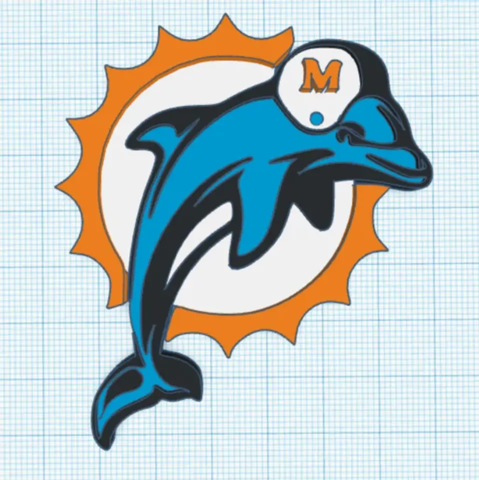 Miami Dolphins Logo by pmeineke, Download free STL model