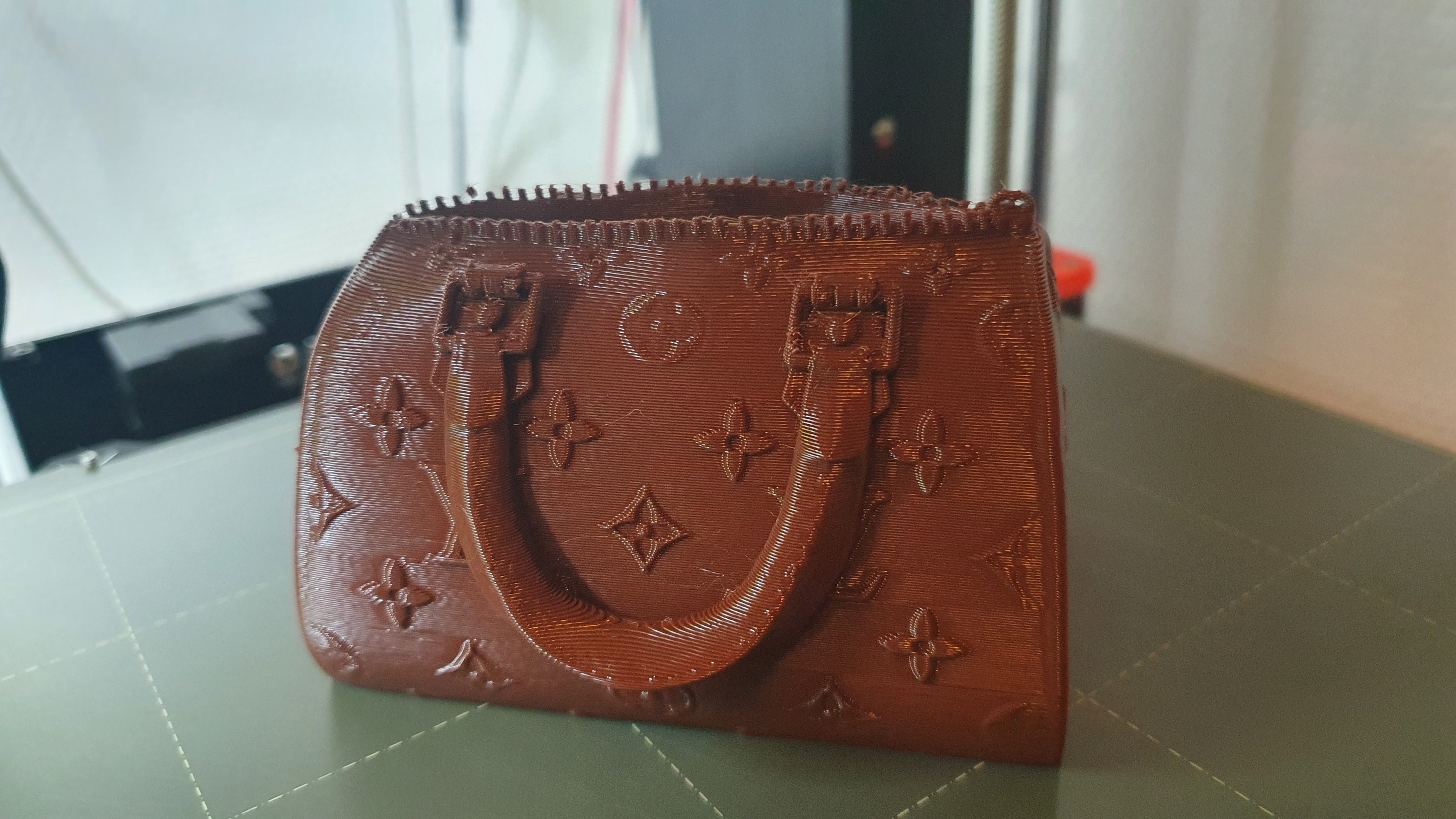 Vuitton bag flower pot modified/remixed with bigger space inside and a drain hole.
