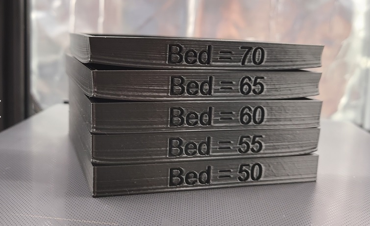 Bed Warping Temperature Tests (PLA)