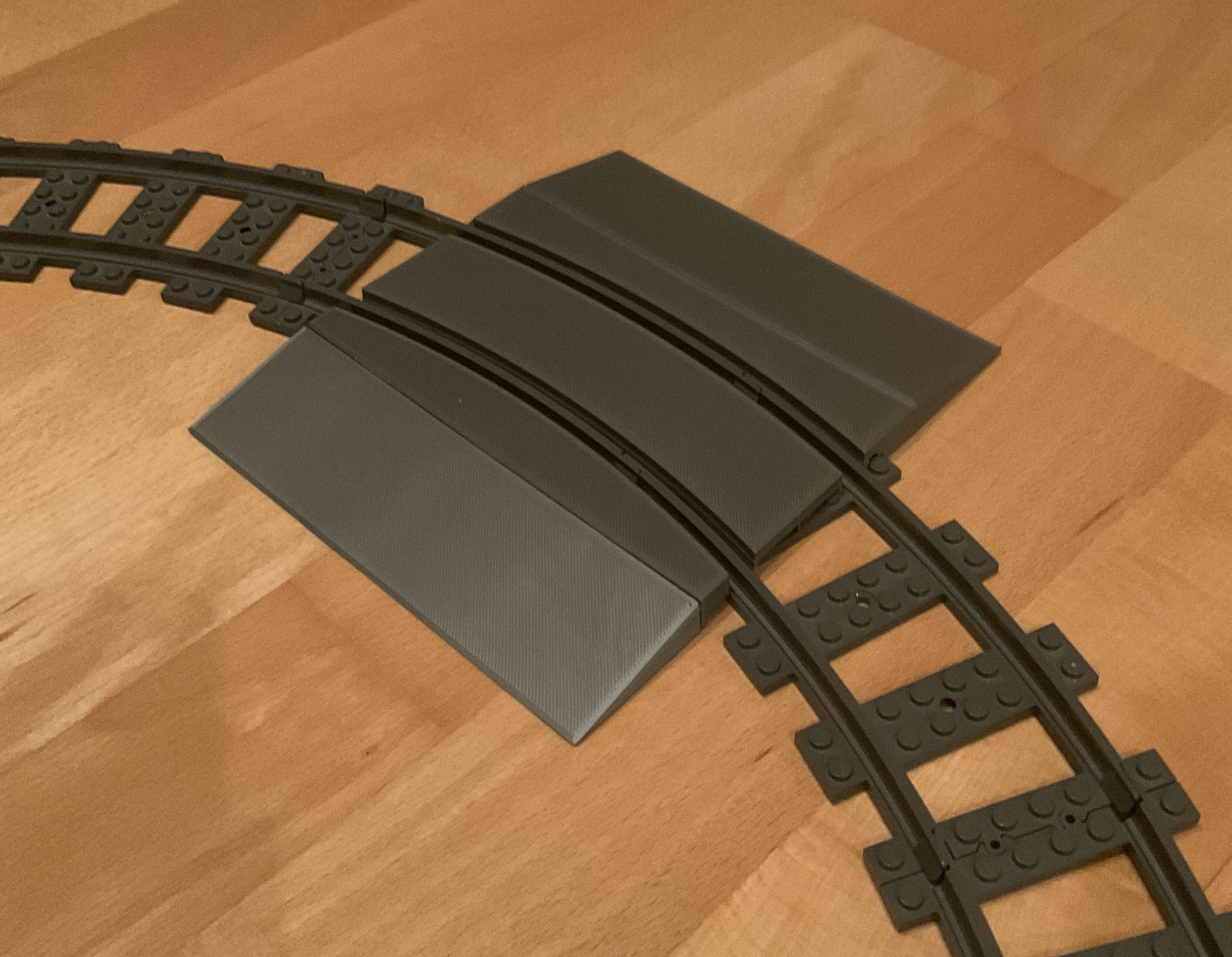 Railroad crossing for curved track - toy train