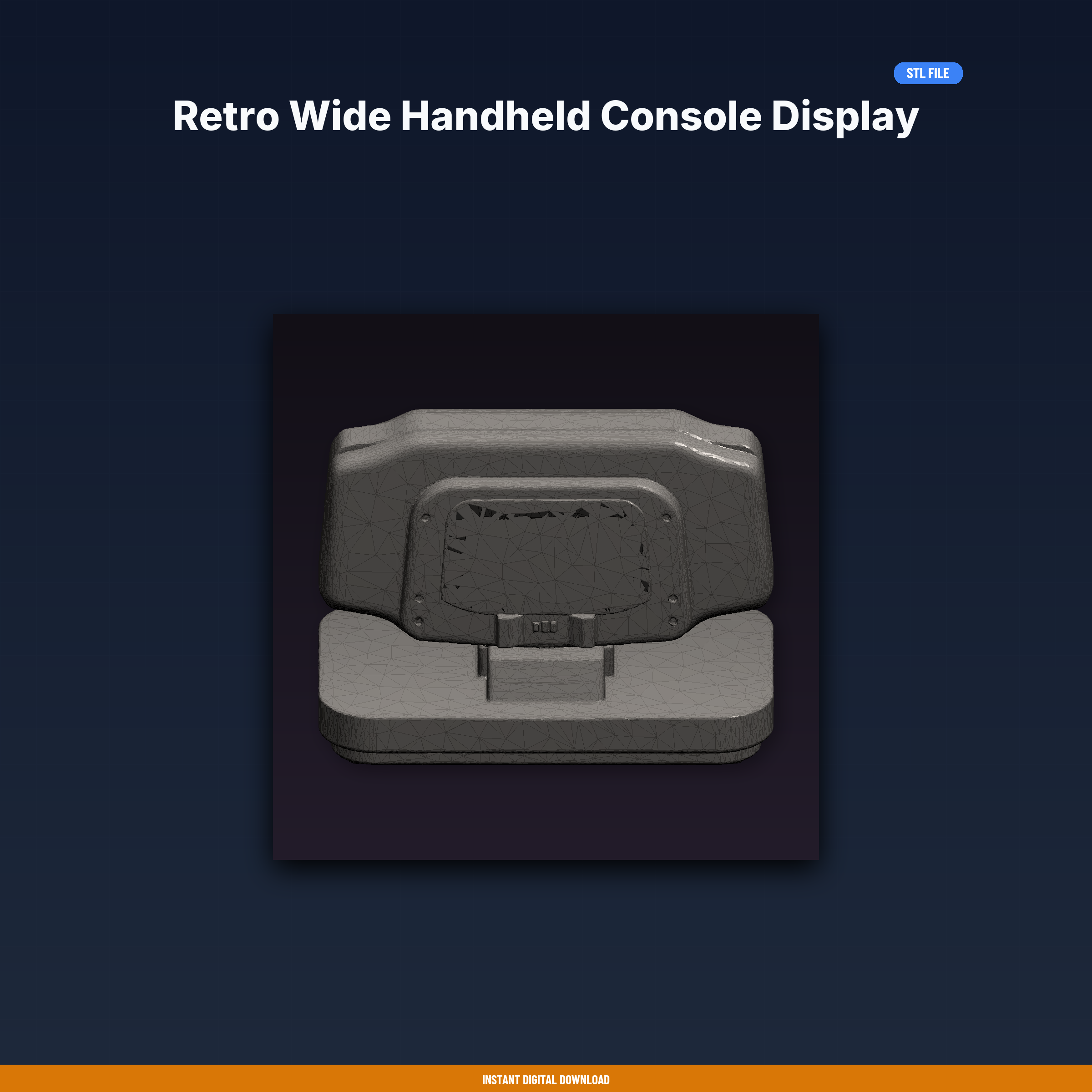 Retro Wide Handheld Console Display Stand - 3D Printable STL File