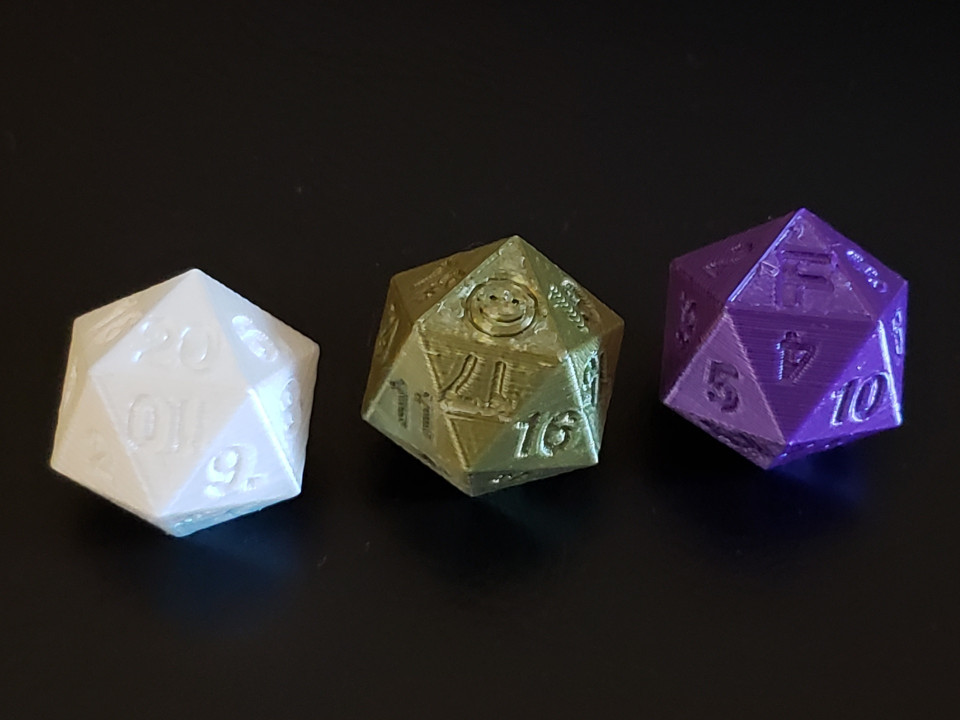 Deliberately unfair (and fair) d20 dice