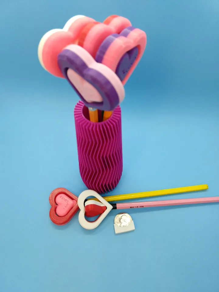 Valentine's Day Kids Craft: Heart Shaped Pencil Toppers