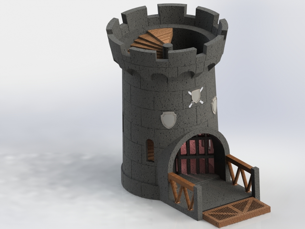 STL file Dice Tower Castle Collapsable for DND 5e Dice Bag alternative 🎲・3D  printing model to download・Cults