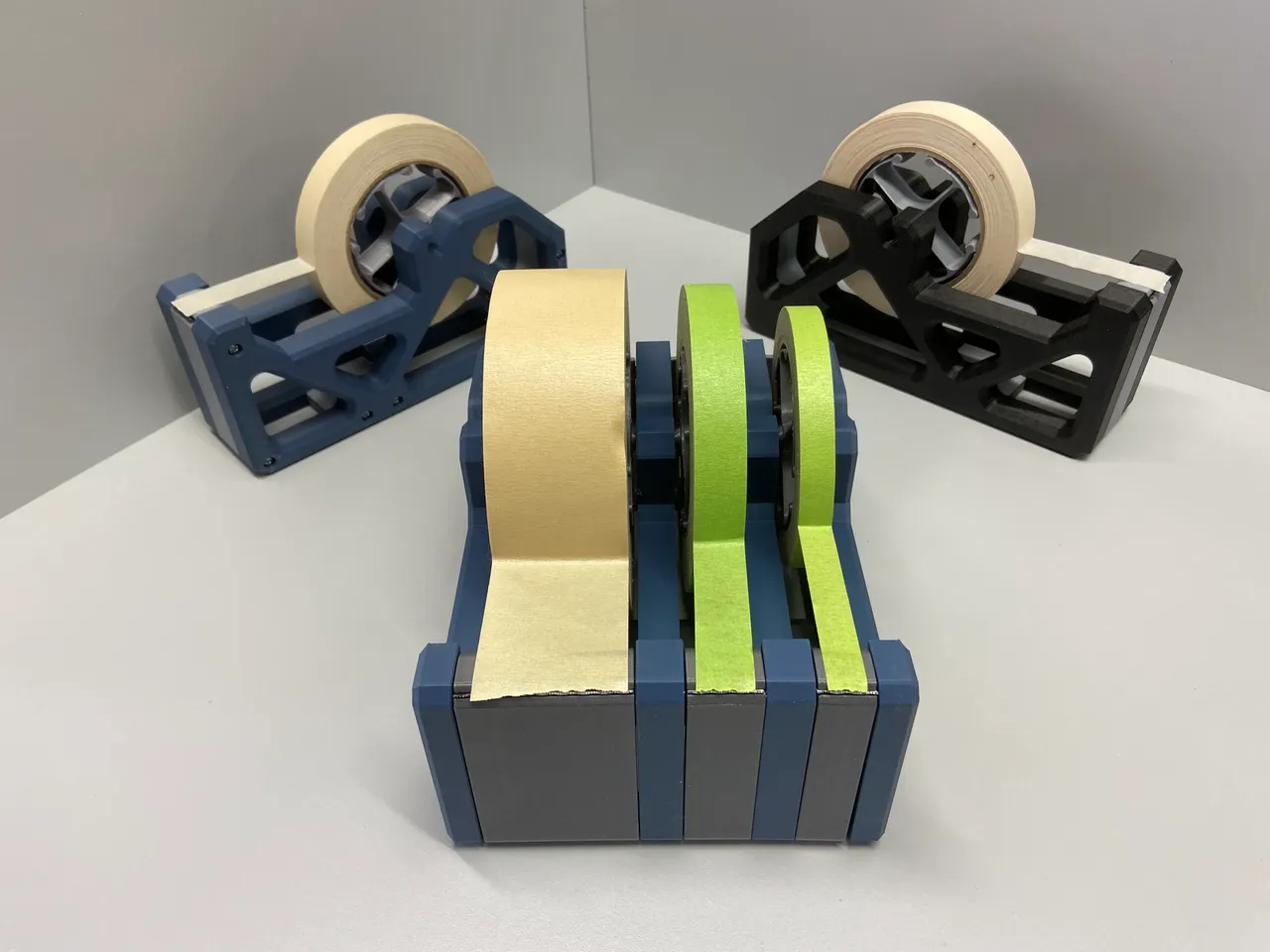 Redesigned 24 mm masking tape dispenser with magnetic mount and finger hole  by fns720, Download free STL model
