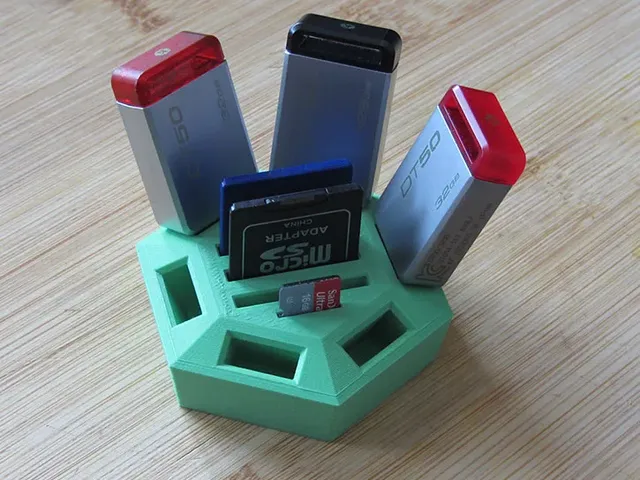 Compact USB SD MicroSD Holder