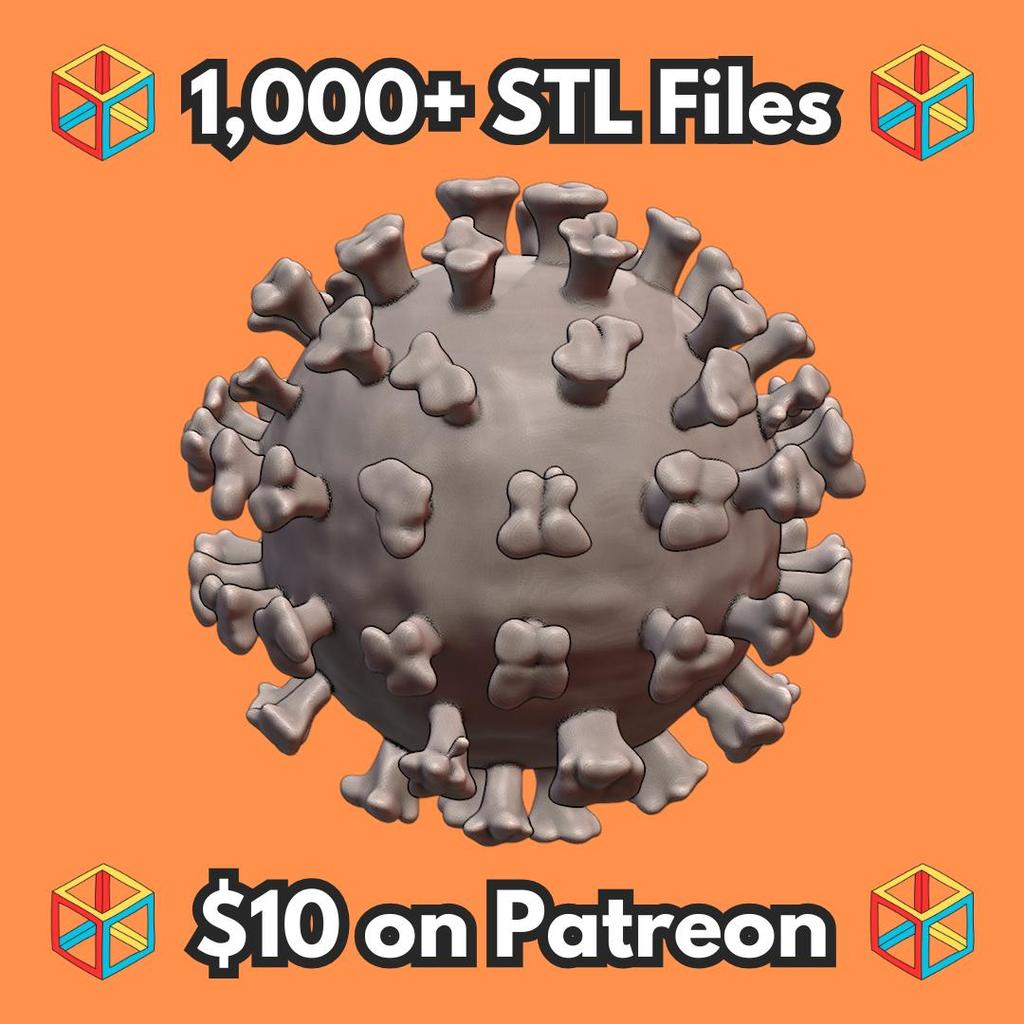 Microbiology Virus Model with Spikes for Science Demonstrations MineeForm FDM 3D Print STL File