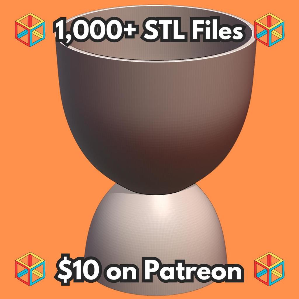 Mid-Century Modern Stacked Planter with Inverted Base MineeForm FDM 3D Print STL File