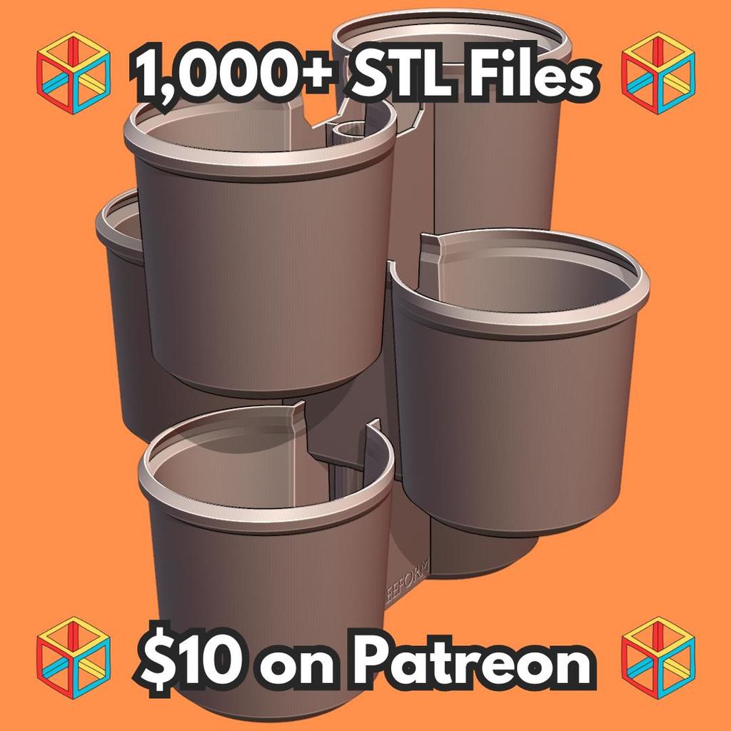 Stackable Planter with Optional 0.75 Inch PVC Pipe for Stability MineeForm FDM 3D Print STL File
