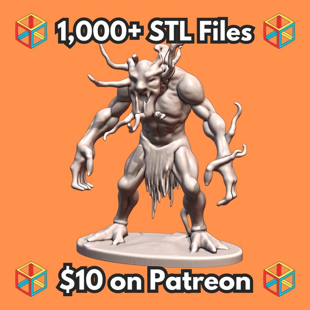 28mm DND Twisted Woods Eldritch Tree Shaman Fantasy Miniature MineeForm FDM 3D Print STL File