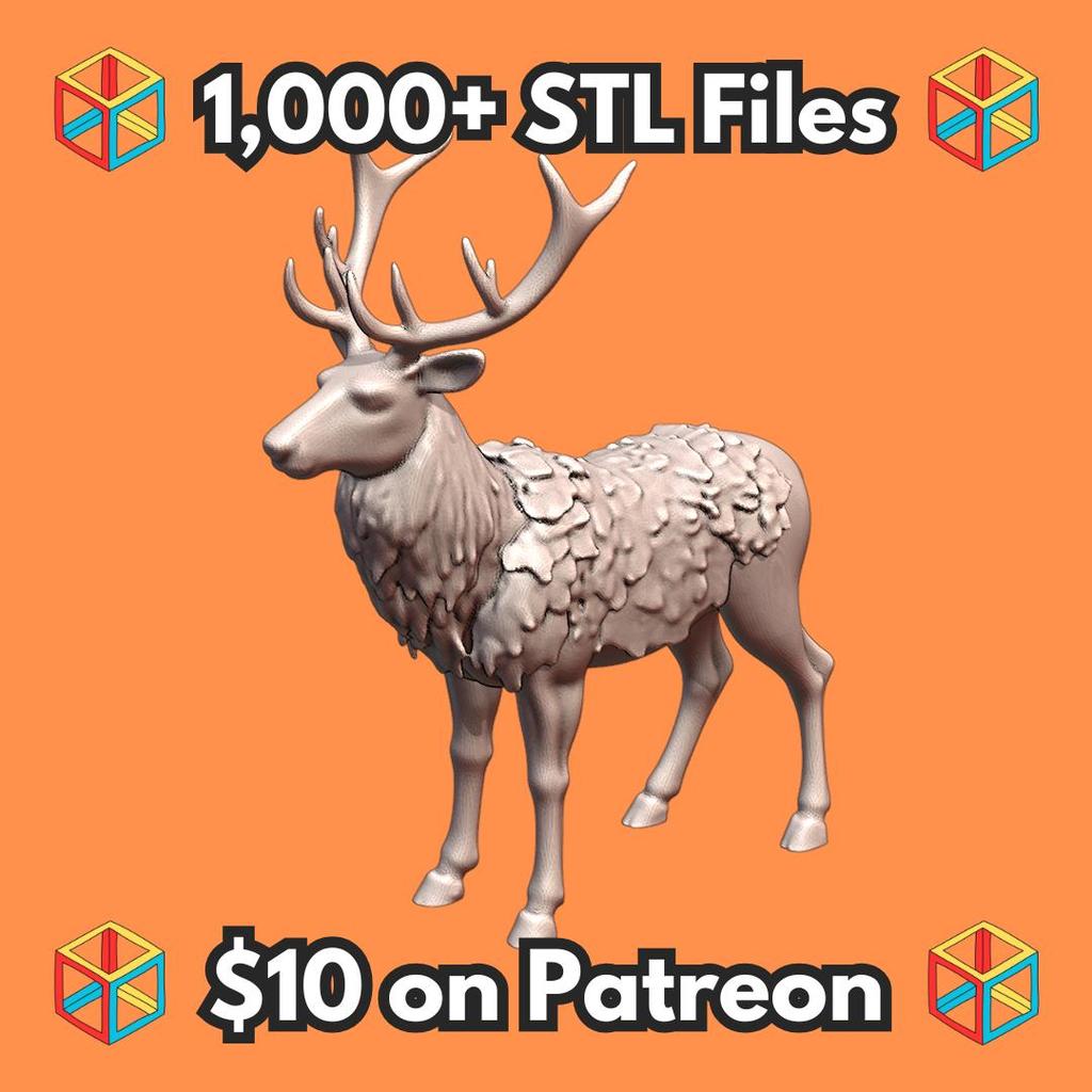 28mm DND Regal Majestic Stag Fantasy Miniature MineeForm FDM 3D Print STL File