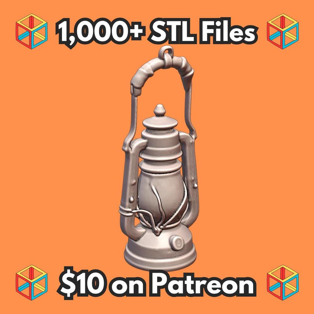 28mm DND Detailed Medieval Oil Lamp for Tavern Settings MineeForm FDM 3D Print STL File