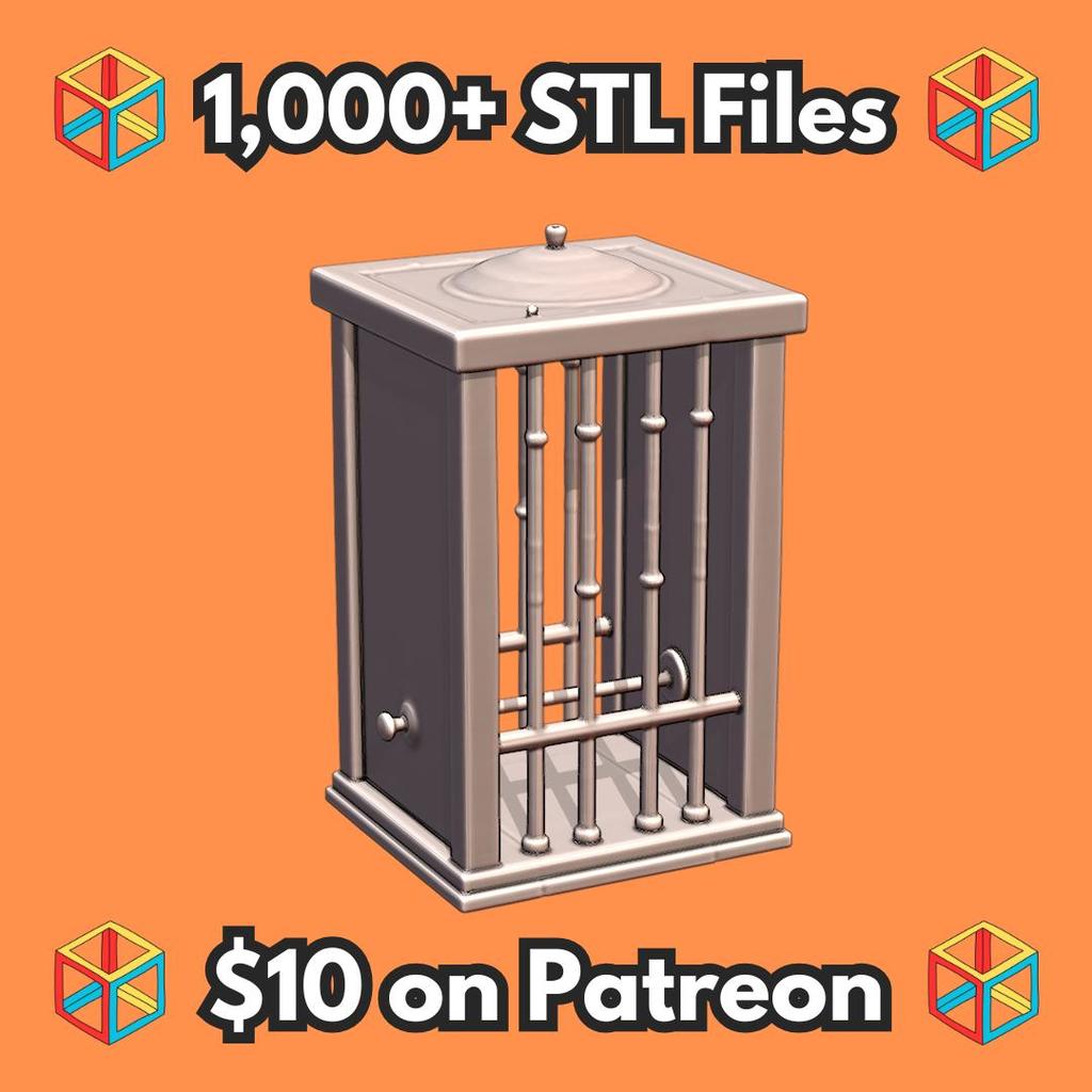 28mm DND Captive Messenger Bird Cage Terrain Piece MineeForm FDM 3D Print STL File
