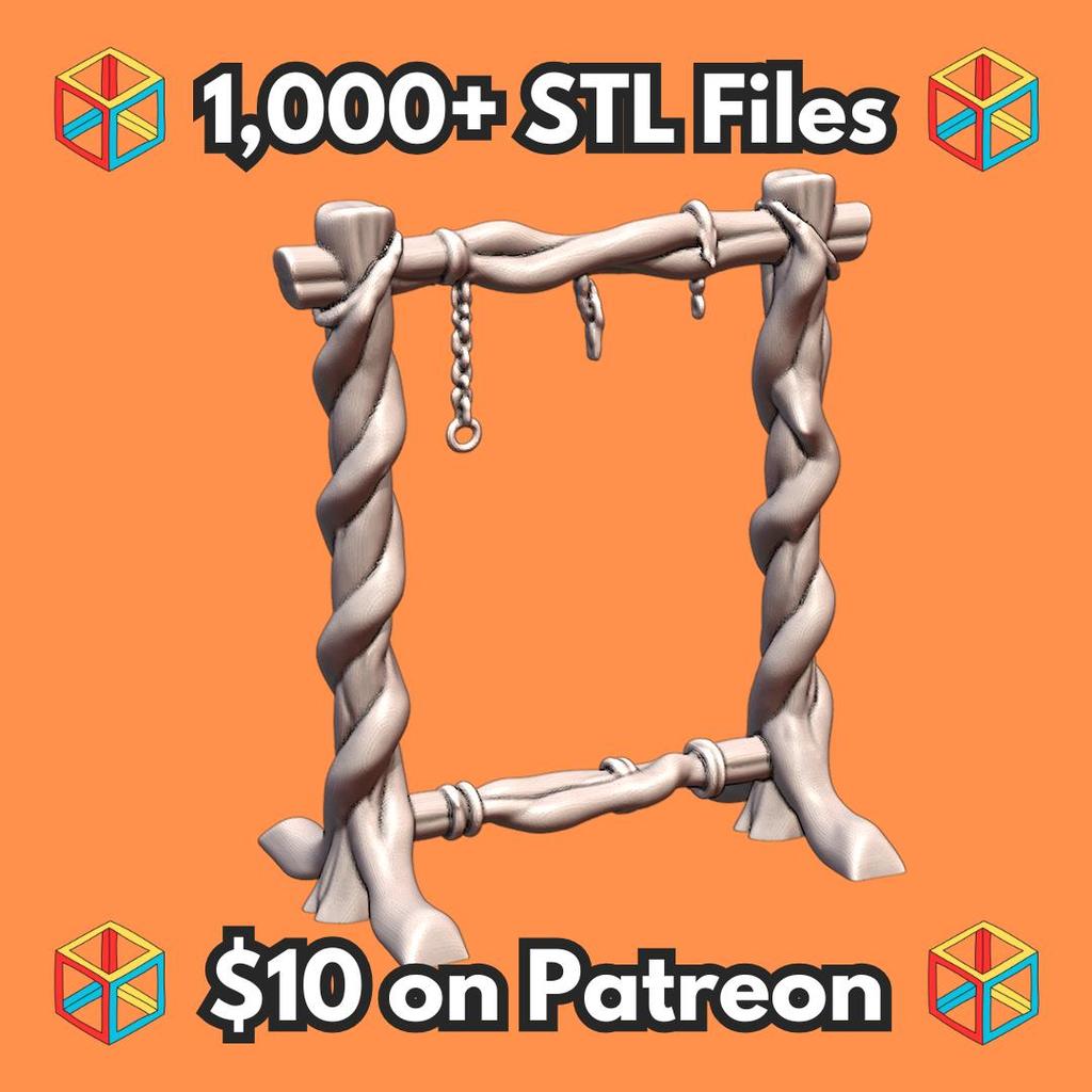 28mm DND Eerie Gallows Torture Rack for Sinister Settings MineeForm FDM 3D Print STL File