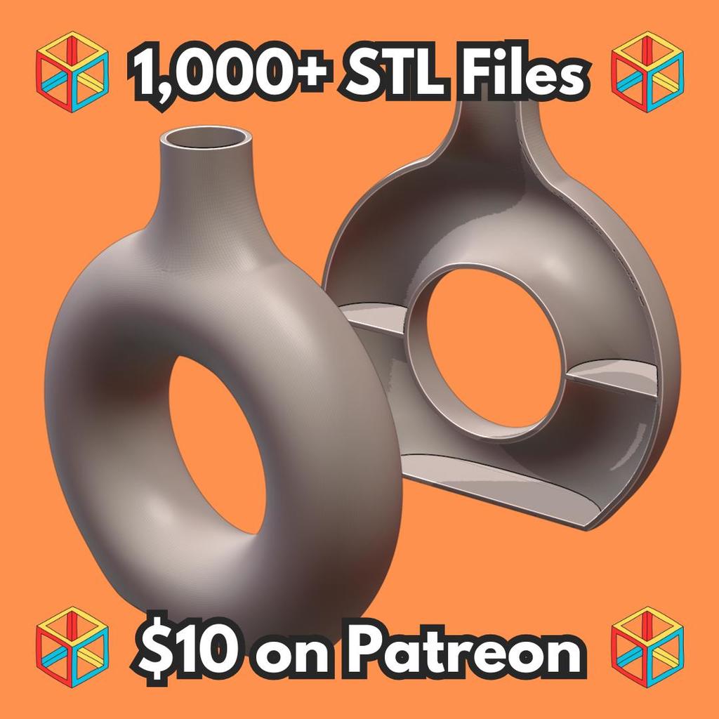 Donut Shaped Vase with Hidden Compartment for Valuables (Requires Pausing During Print) MineeForm FDM 3D Print STL File