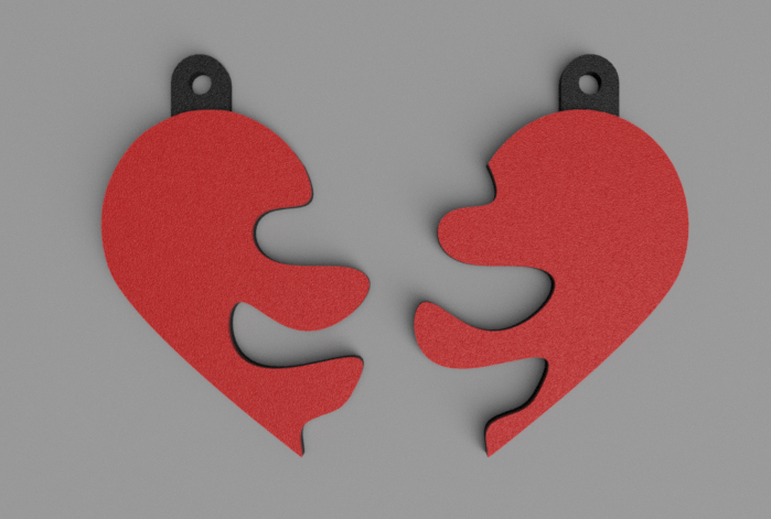Heart Love keychain for couples