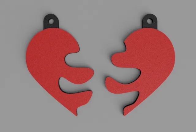 Heart Love keychain for couples