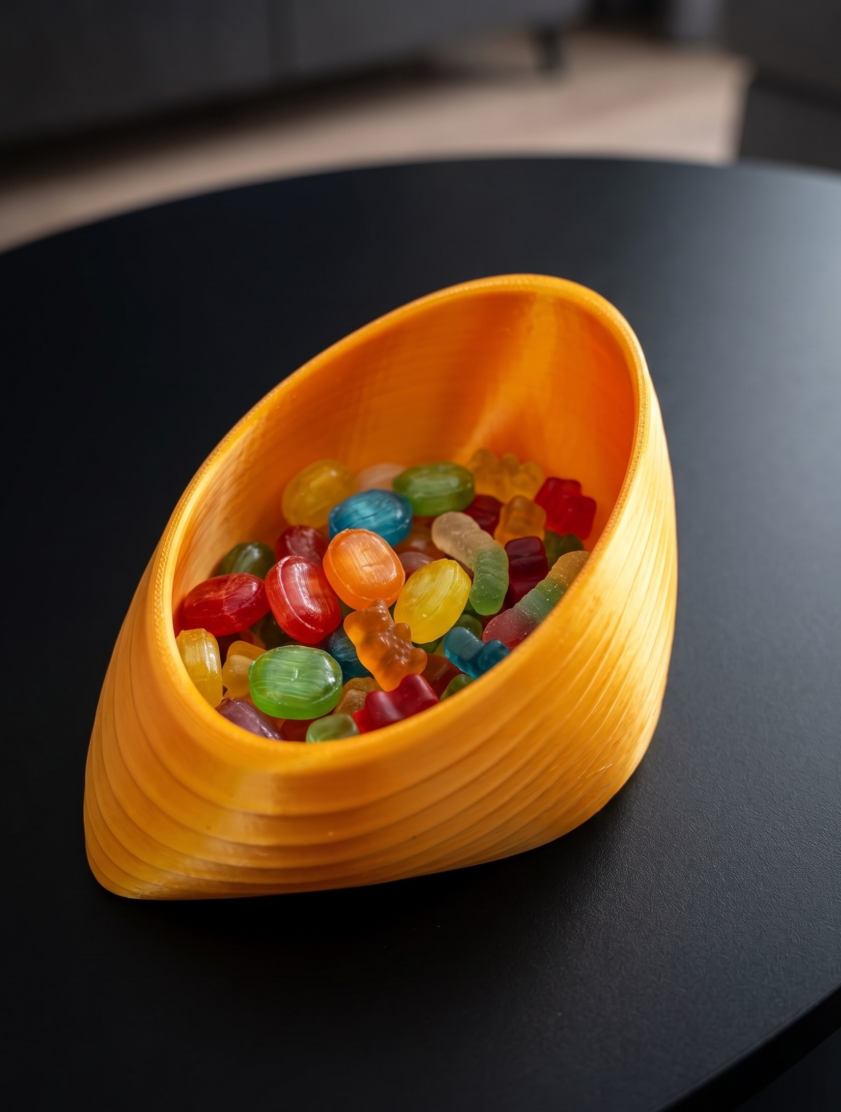 Modern Tilted Catchall Bowl – Sculptural Desk Organizer – STL & 3MF
