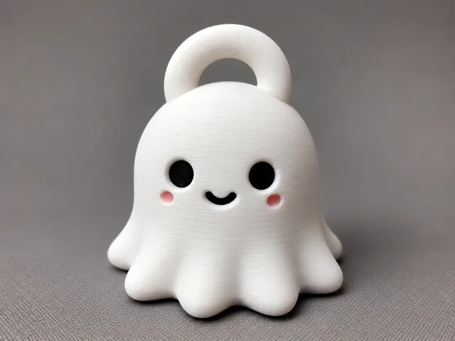 Cute 3D Ghost for Halloween Keychain
