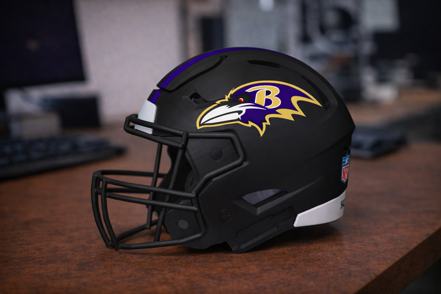 Baltimore Ravens Football Helmet - With Stripes