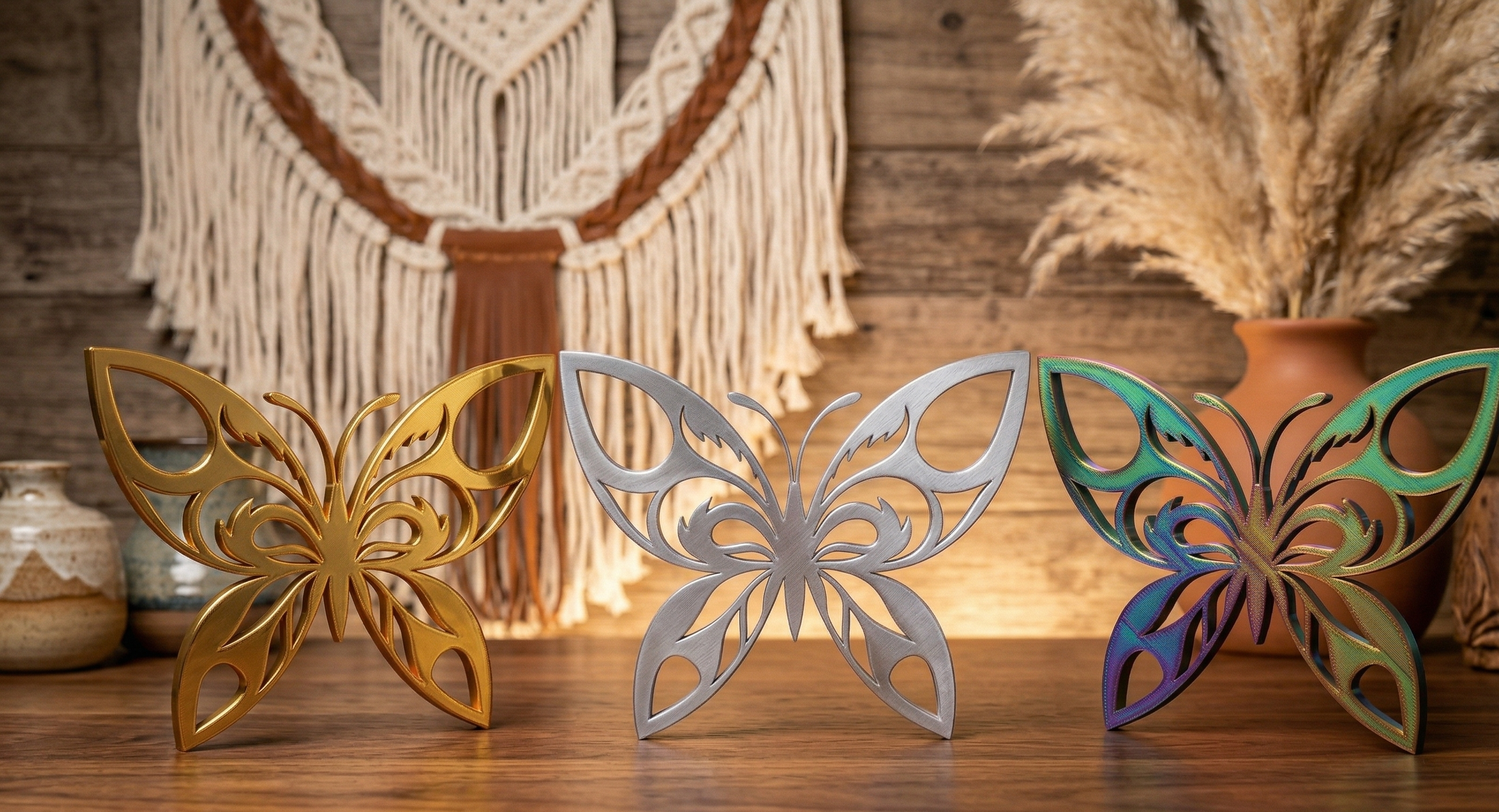 Artistic Tribal Butterfly Figurine - Boho Style