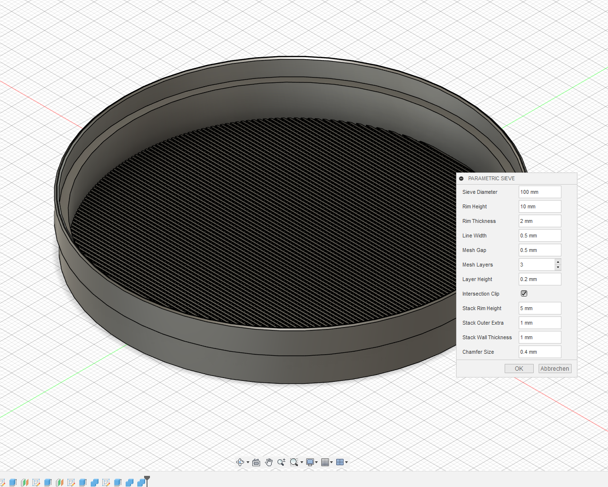 Stackable Sieve Generator for Fusion 360 (eg.  Espresso Particle Measurement)