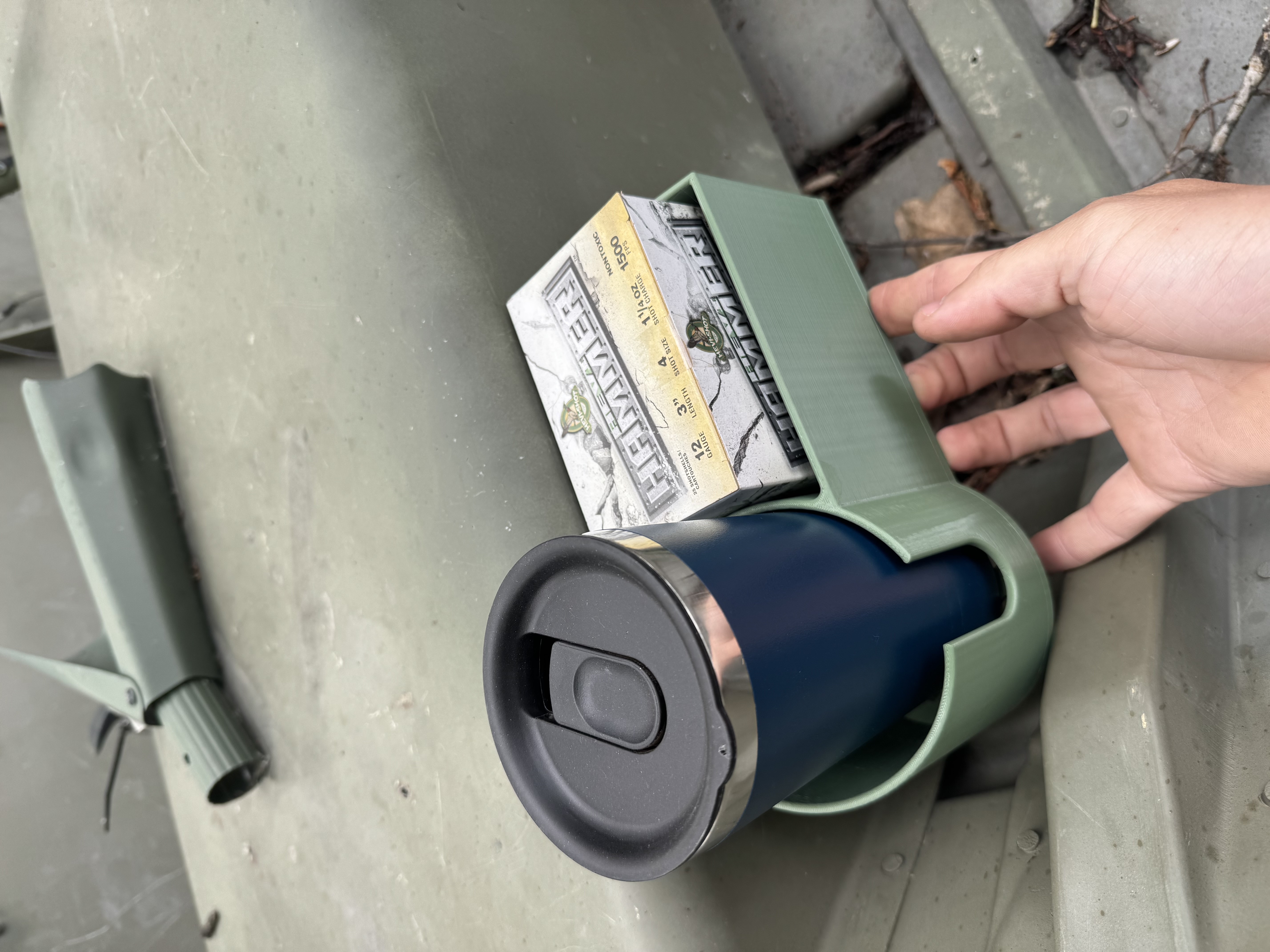 Jon Boat Cup Holder With Shotshell holder