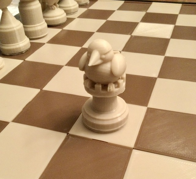 Miniatura 8 do modelo 3D Backyard Birds Chess Set
