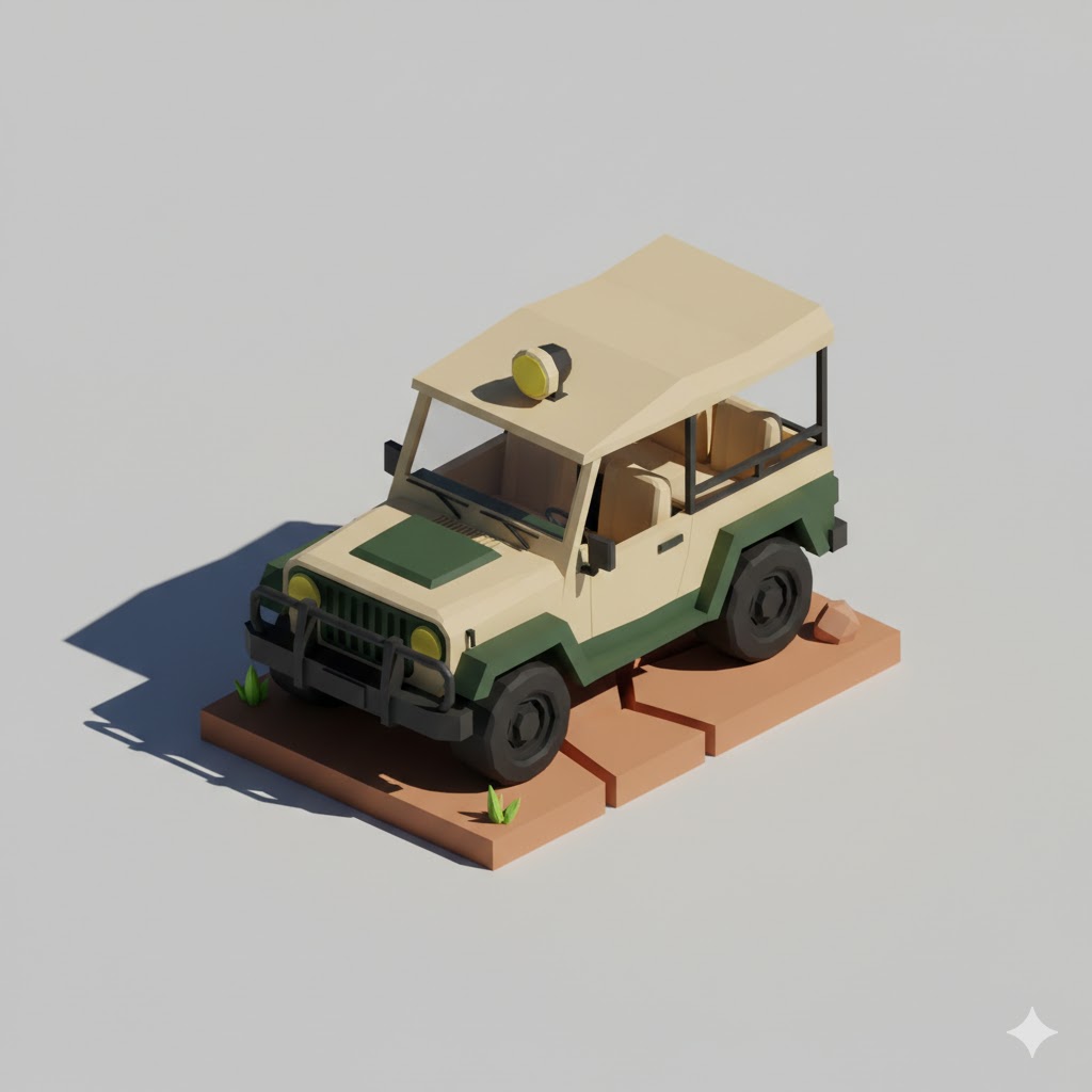 Low Poly Safari Jeep