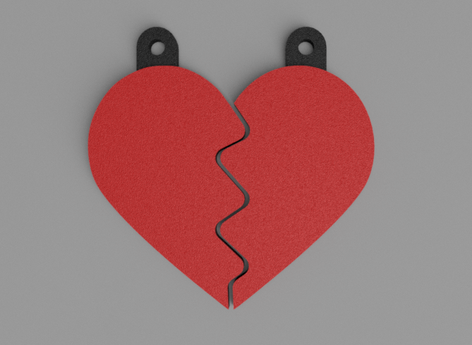Heart Love keychain for couples V2