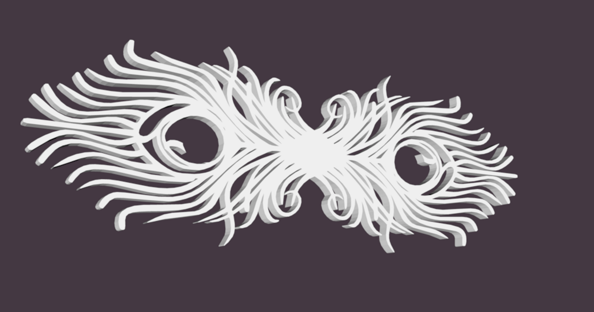 Drawer Pull Peacock Feather Frame by Peter Farell | Download free STL ...