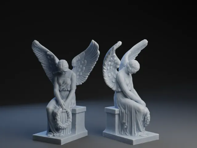Angel Sitting with Wreath