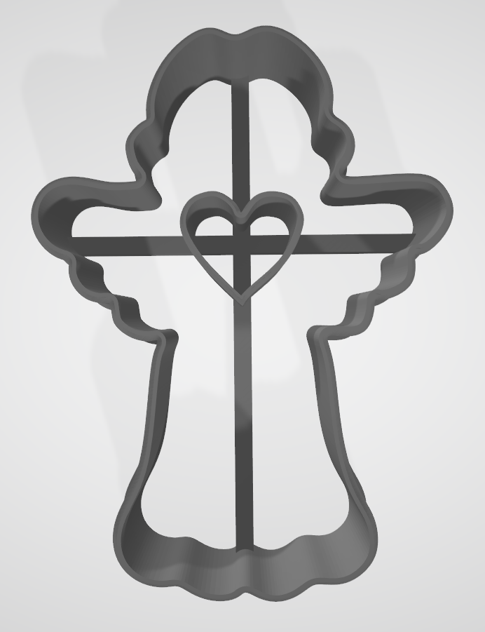 Angel with heart cookie cutter