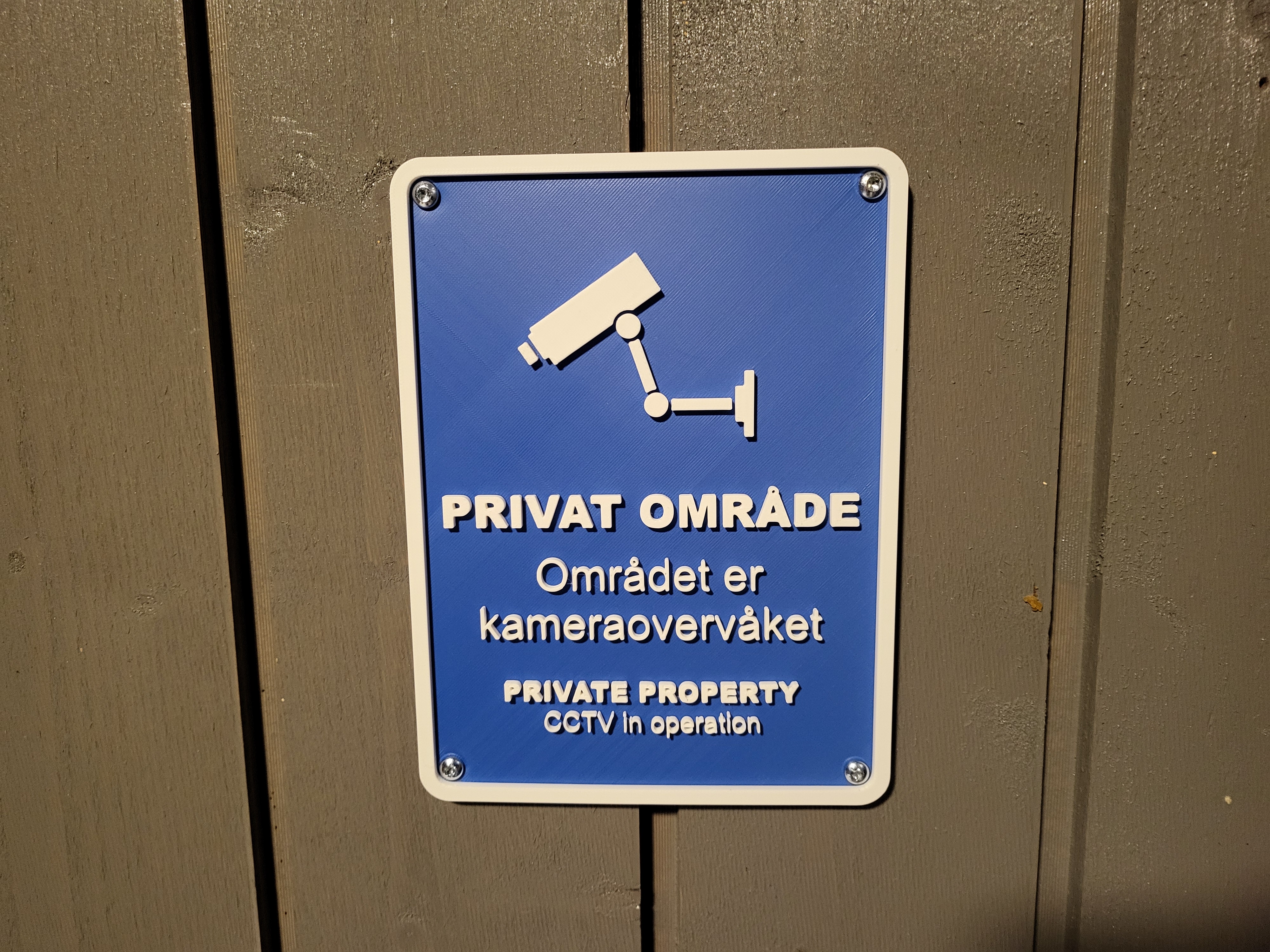 Kameraovervåkningsskilt/CCTV sign (Norwegian/English)