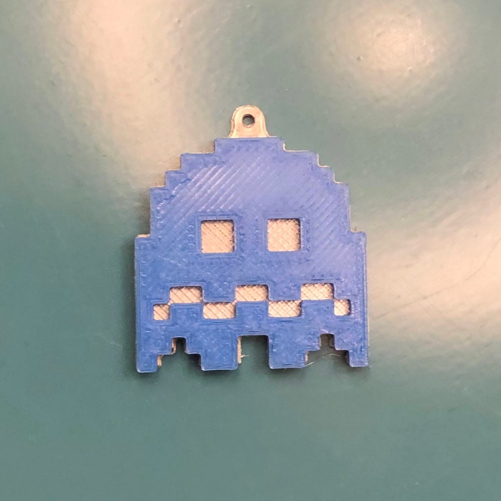 Blue Pac-Man Ghost Ornament
