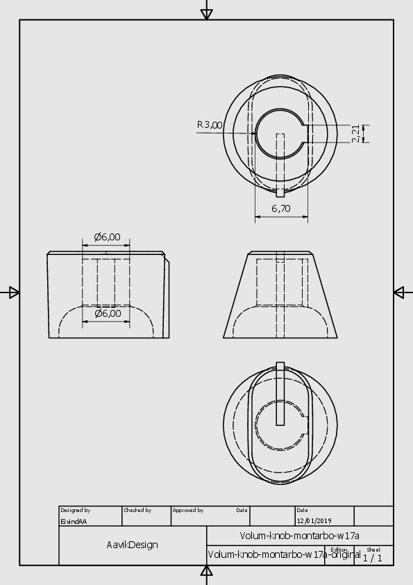 Volum knob for Montarbo - W17As