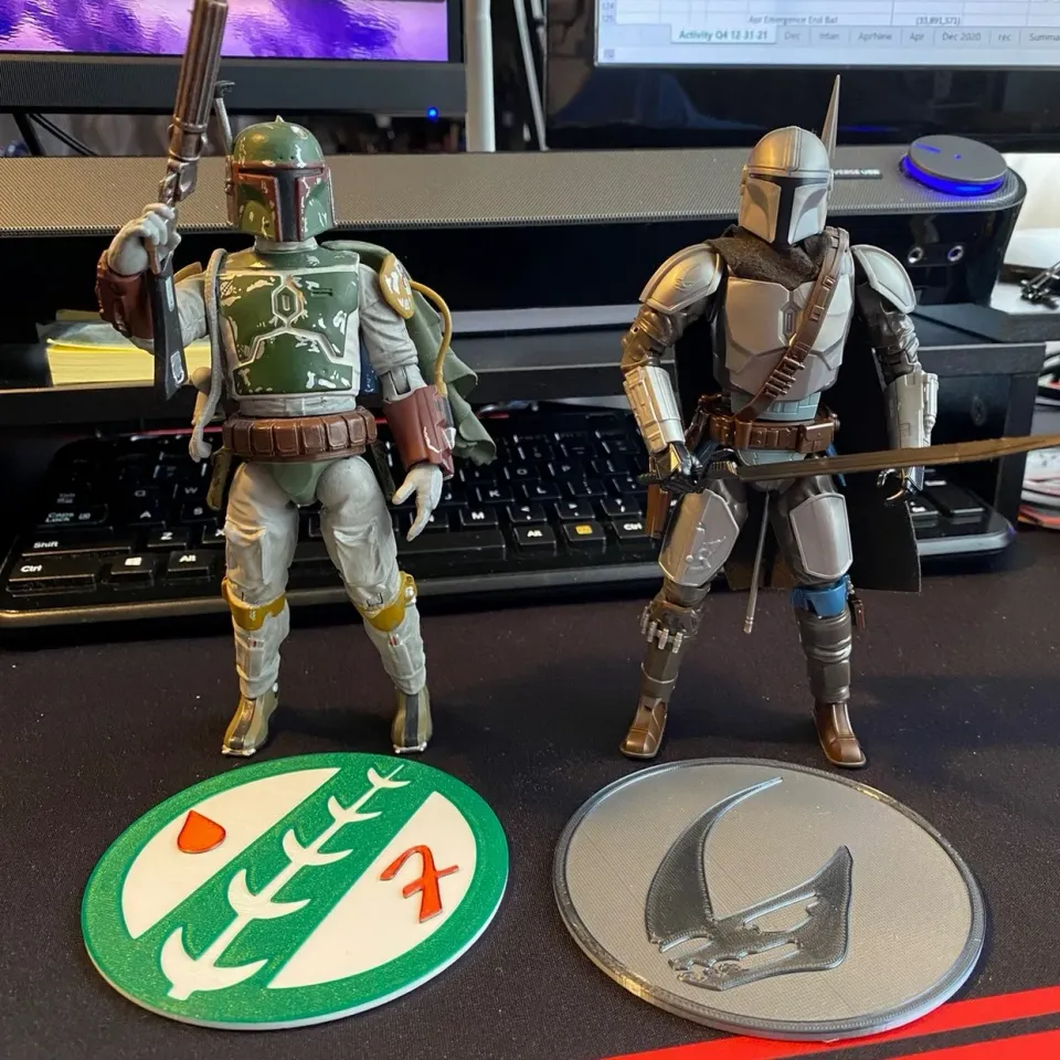 Boba Fett and Mandalorian Crest Coasters by nerdyviews Download