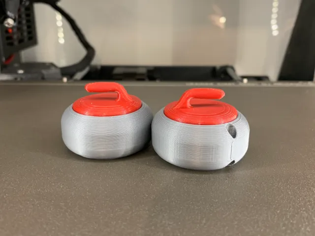 Curling Stone Keychain