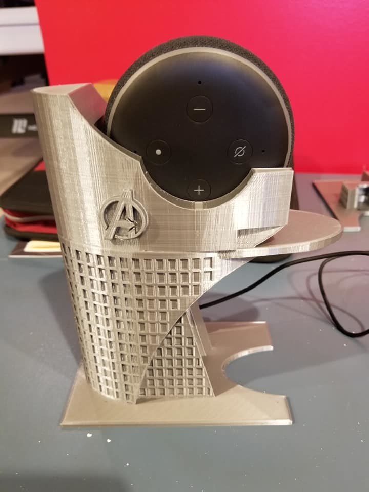 Avengers Tower Echo Dot stand