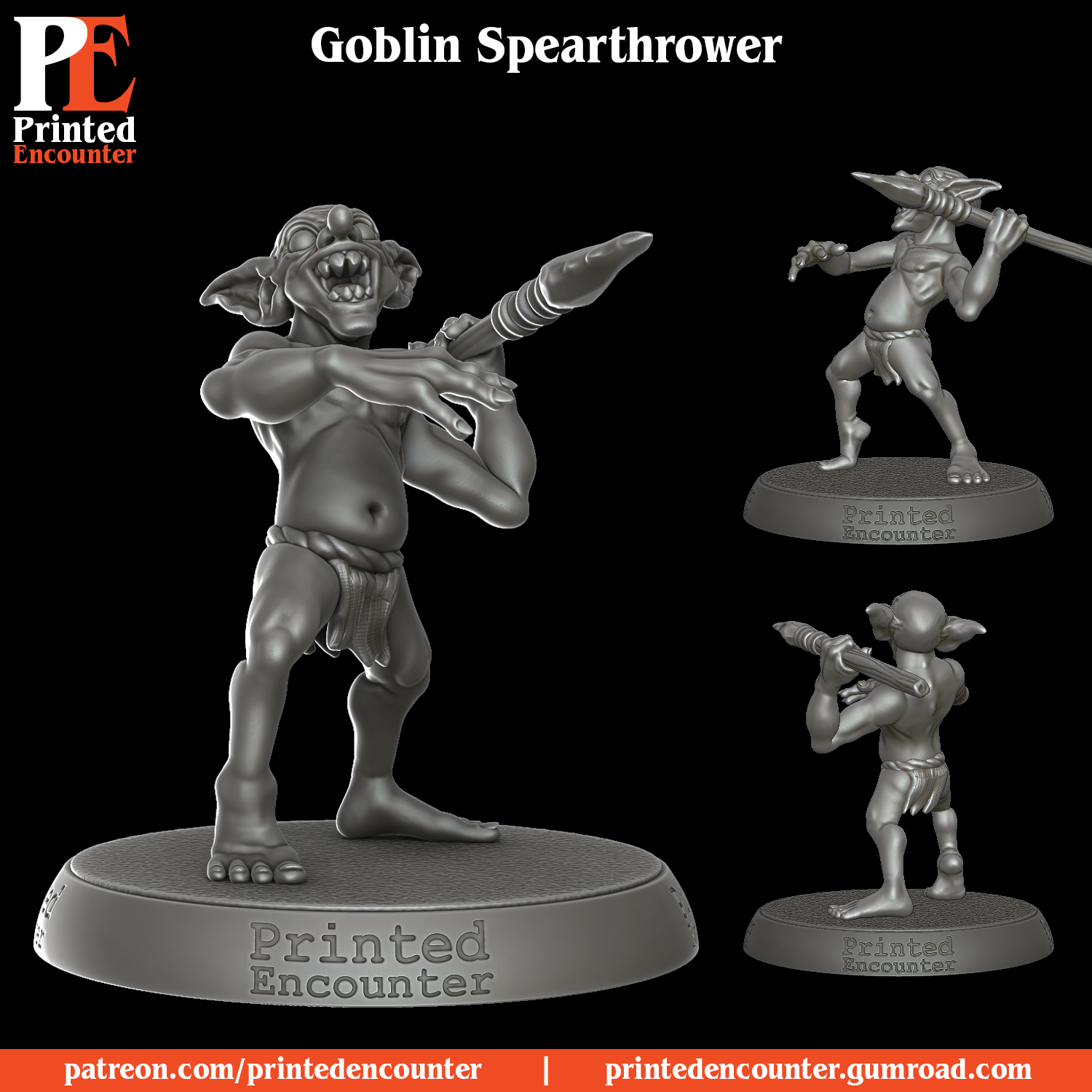 Miniatura 2 do modelo 3D Goblin Spearthrower
